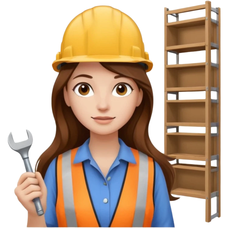 beautiful girl with long brown hair renovating her apartment emoji