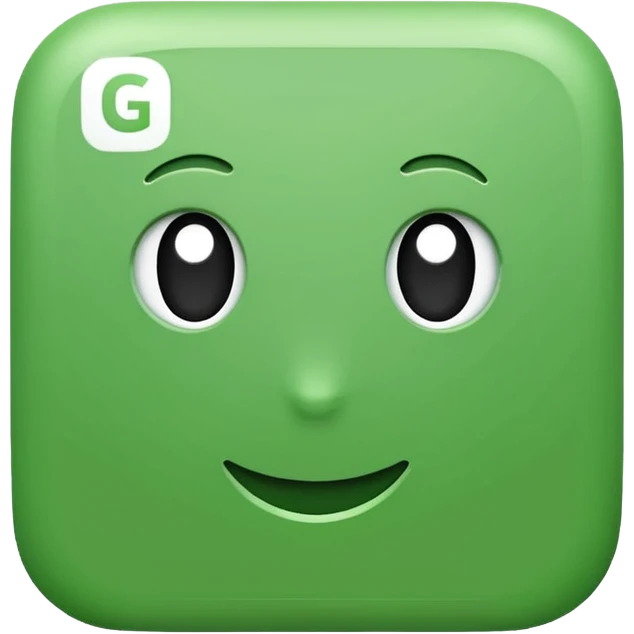 green square emoji that says "G" in white emoji