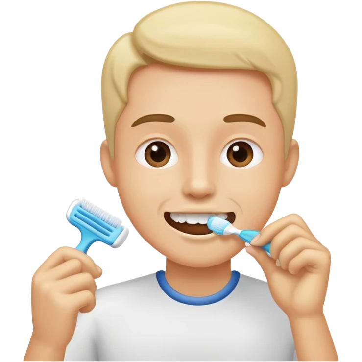 Face brushing teeth emoji