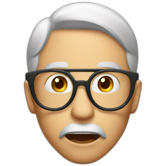 Man shocked by removing his glasses emoji