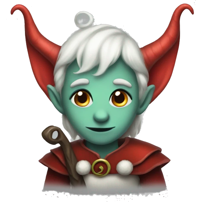 cute elf with devil with horns and tail emoji