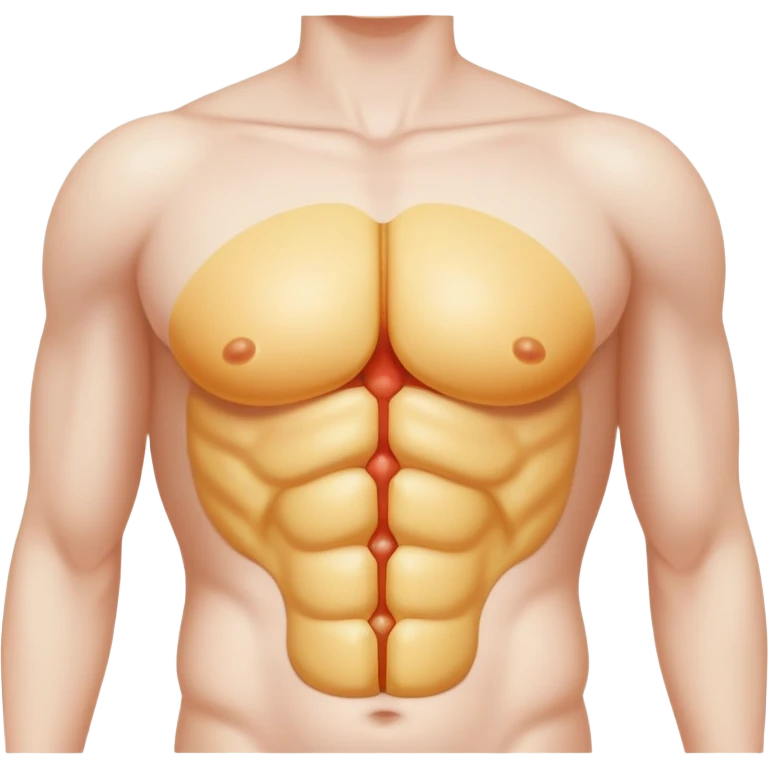 human torso with a highlighted hernia bulge emoji