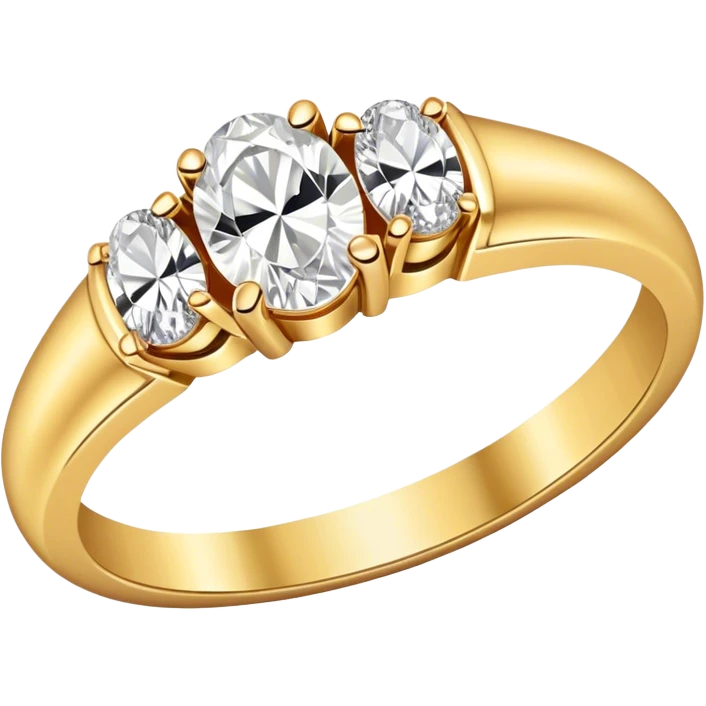 Gold wedding bank with oval cut diamond emoji