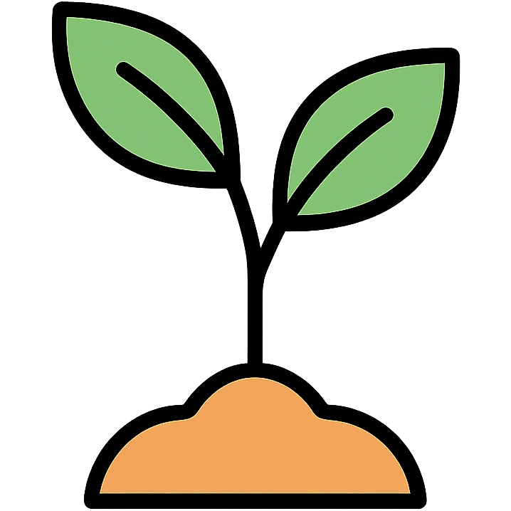 sapling icon, color outline, modern icon style emoji
