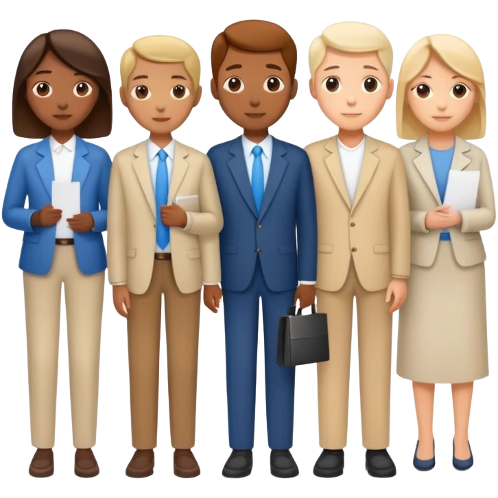 A line of diverse people waiting to vote at a polling station emoji
