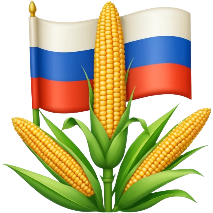 Russian flag with corn emoji