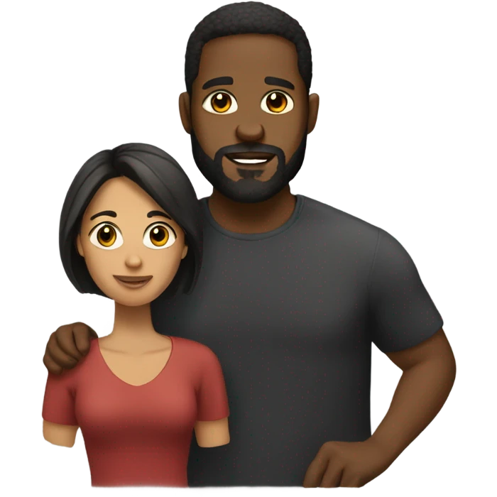Black man with short hair and beard and Spanish woman  emoji