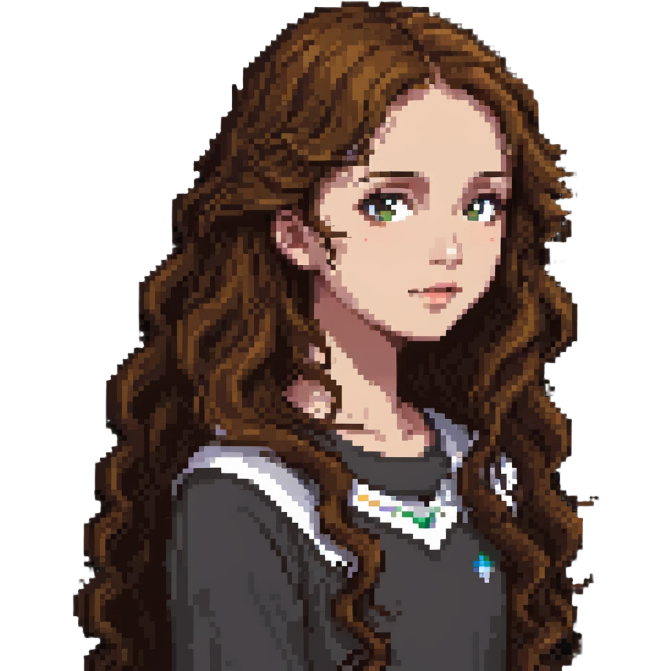 A girl with long, wavy brown hair emoji