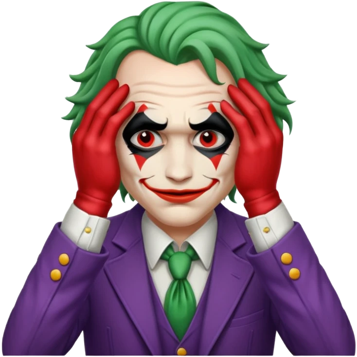 Joker covering his eyes with his hands  emoji