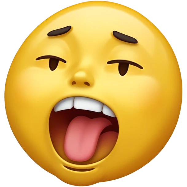 Yellow face emoji yawning of boredom  emoji