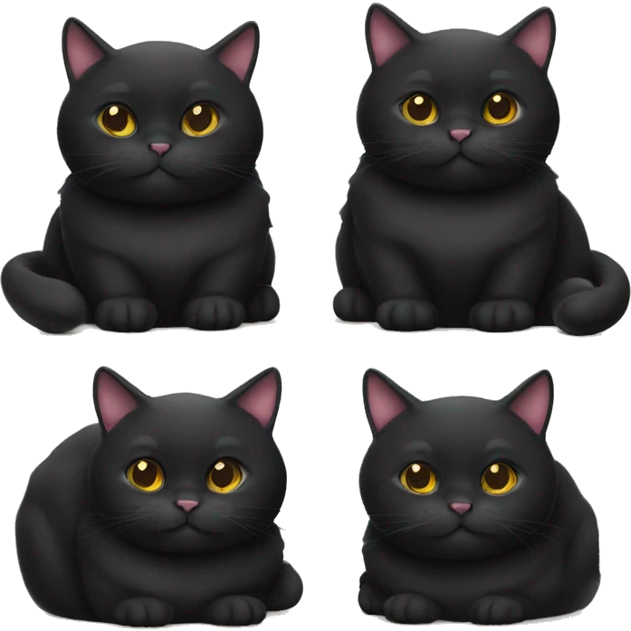 fat black cat emoji