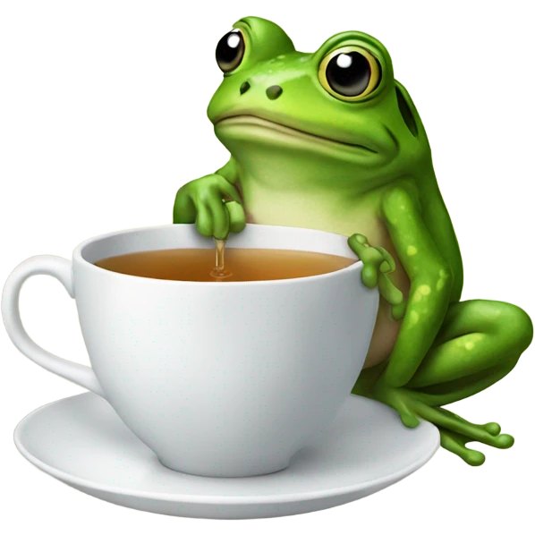 frog sipping tea emoji