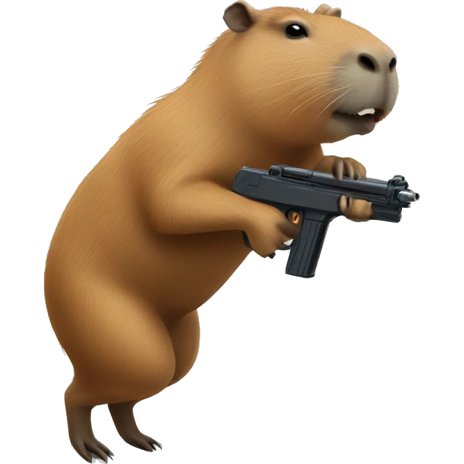 capybara with gun emoji