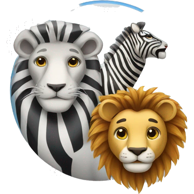lion and zebra emoji
