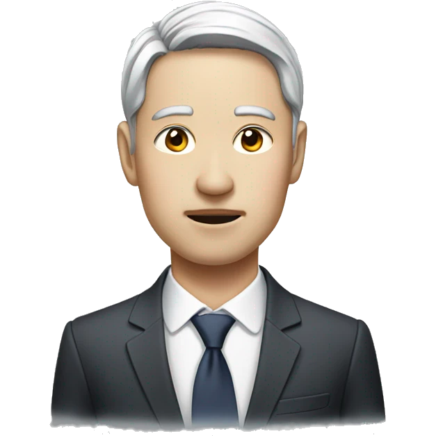  Company CEO, Korean, white skin, torn eyes emoji