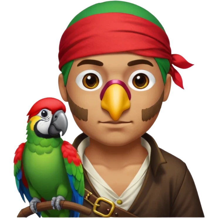 pirate and parrot emoji