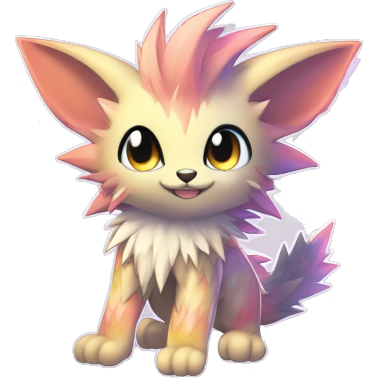 Anthro Scalie Spiky Cool Edgy Magical Shiny Colorful Pastel Sparkle Kemono-style Chibi Fantasy-Animal-Fakémon-Pokémon-Hybrid Fur Sona Aesthetic Full Body emoji