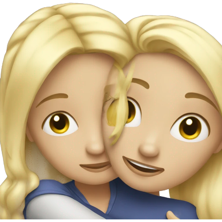 blonde hugs with blond emoji