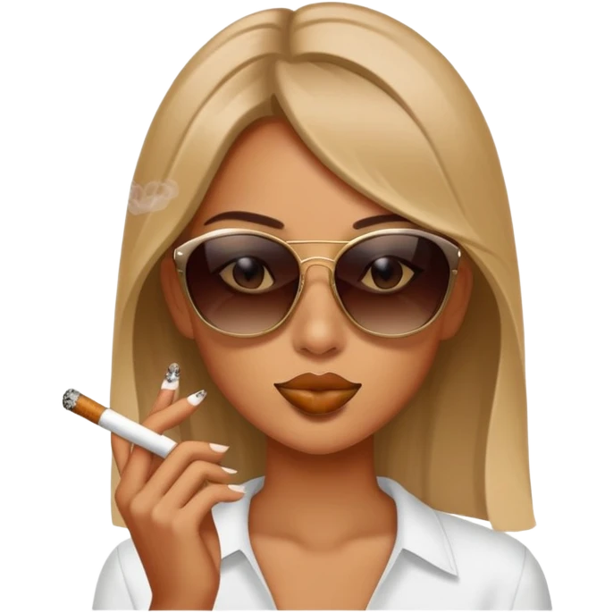 Girl smoking blunt with sunglasses  emoji
