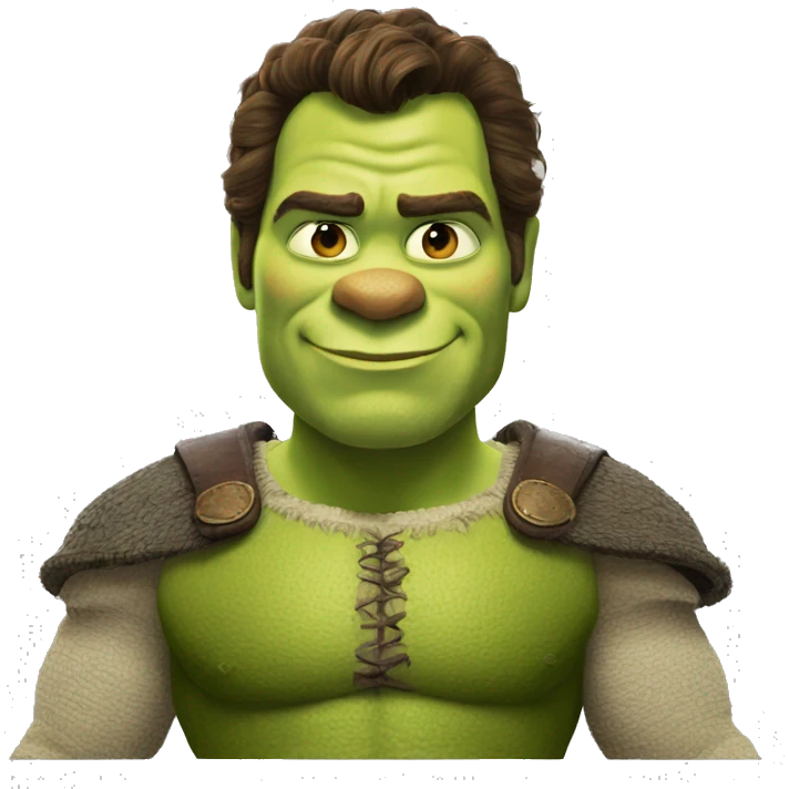 Shrek as Henry Cavill emoji