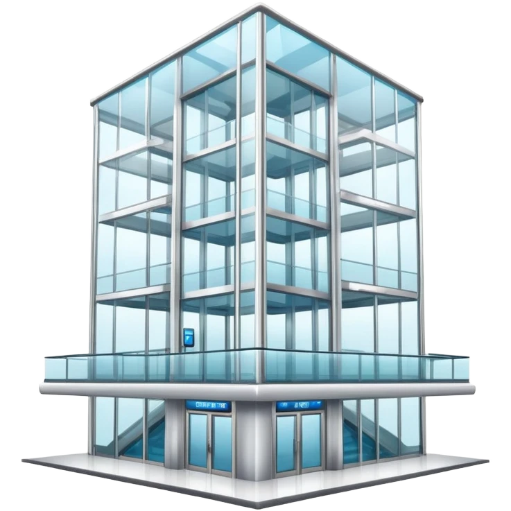 large glass elevator in shopping mall emoji