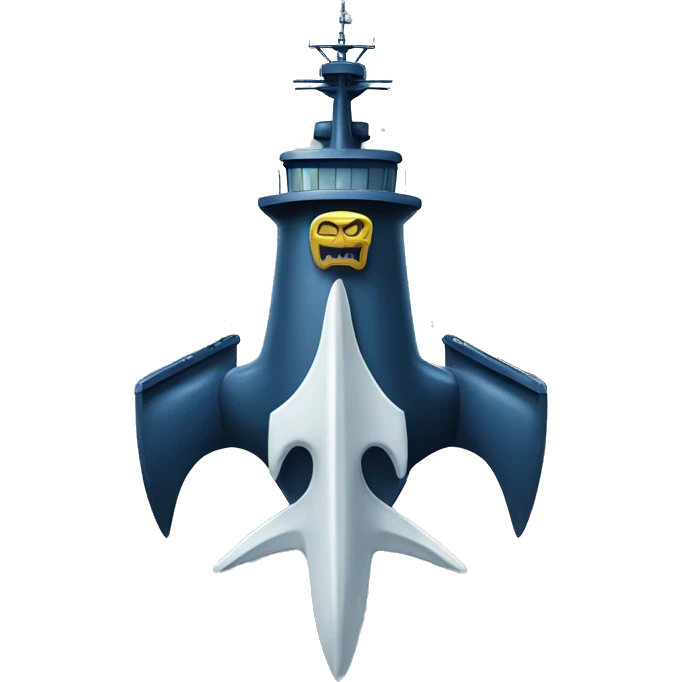 Trident on a battleship emoji