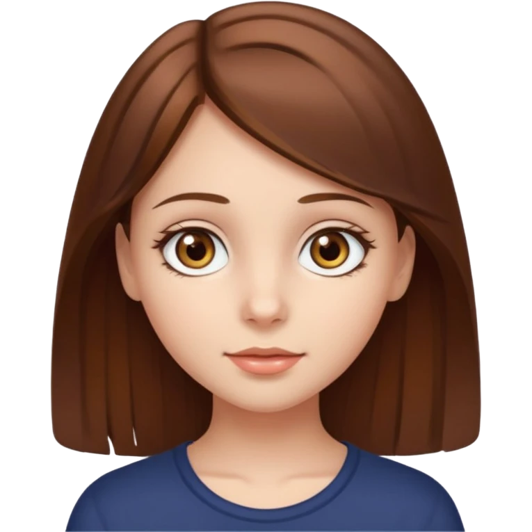 Sweet girl with hazel eyes and brown medium hair  emoji