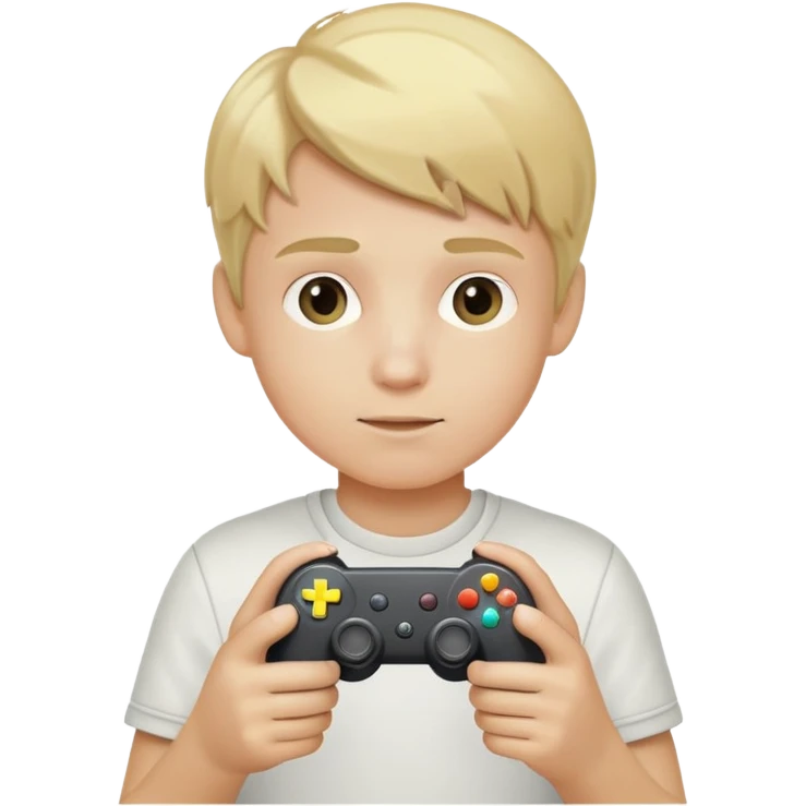 Blonde boy holding controller  emoji