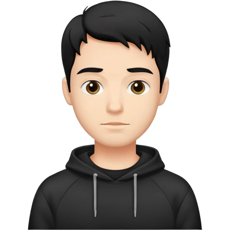 Man with a black sweatshirt and black hair  emoji
