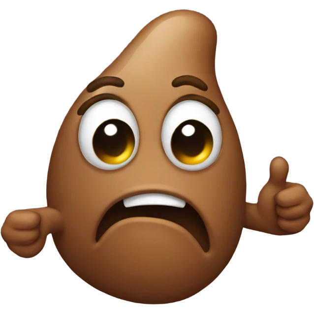 Poop holding thumbs down emoji