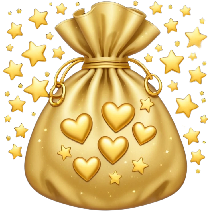 money bag with stars and hearts and sparkles emoji