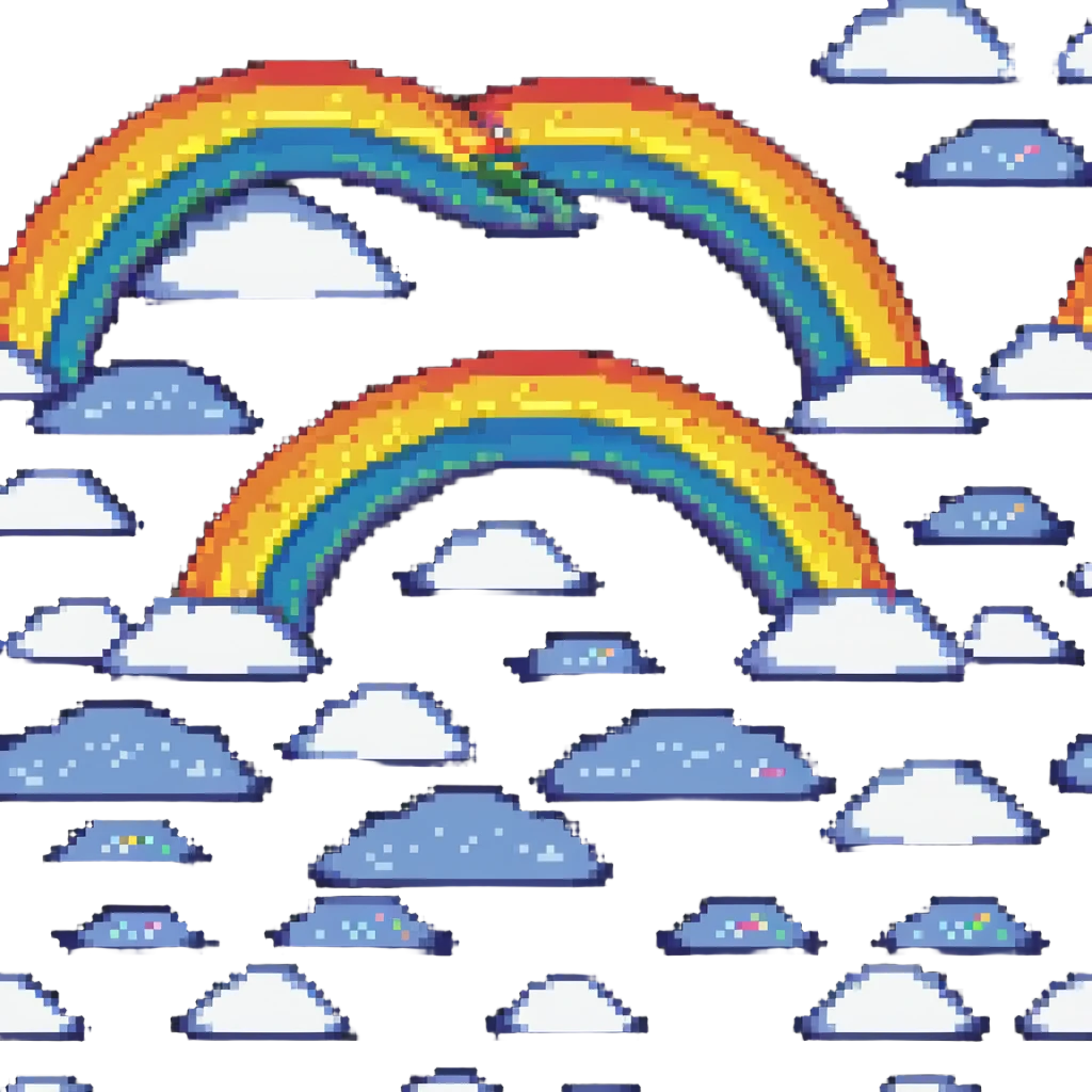 rainbow with clouds emoji