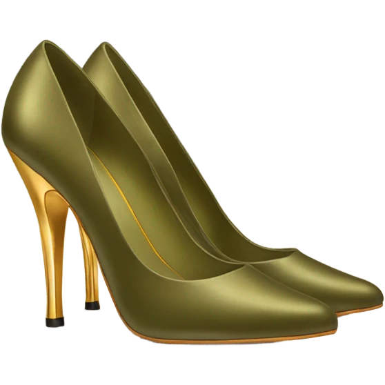 olive gold heel shoes emoji