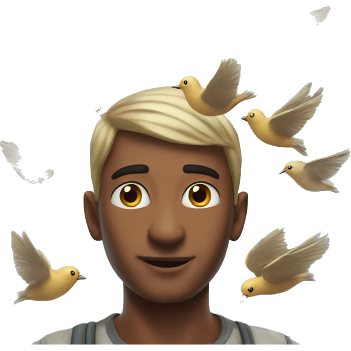 A dizzi person with little birds flying up in his head emoji