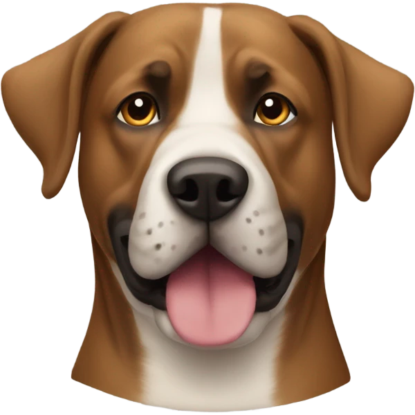 A dog who is a mix with Belgian Malanois pitbull pointer chow chow German shepherd  emoji