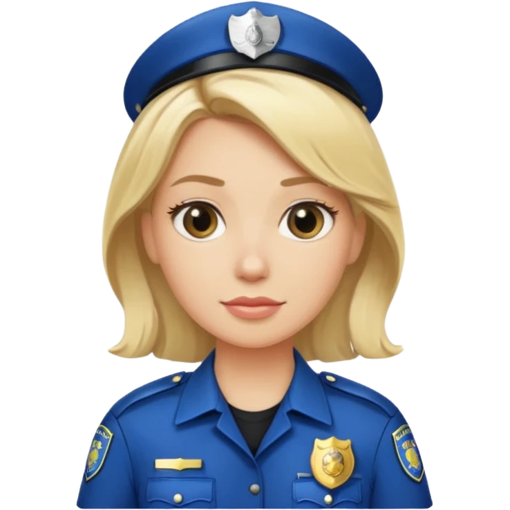 blonde police with hair clip emoji