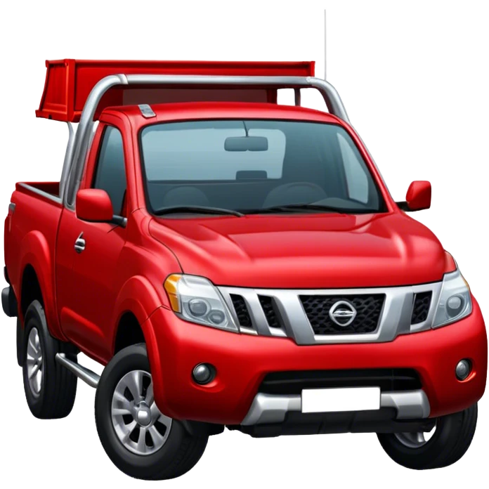 Red Nissan np300 pick up truck emoji