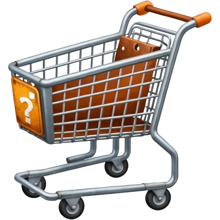 shopping cart vintage like a sticker emoji
