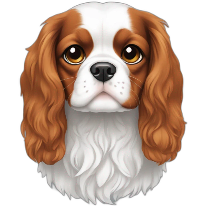 cavalier king charles spaniel black and white emoji