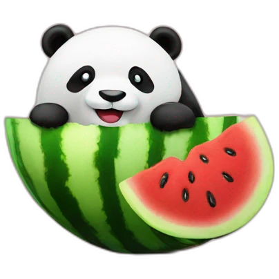 watermelon and panda emoji