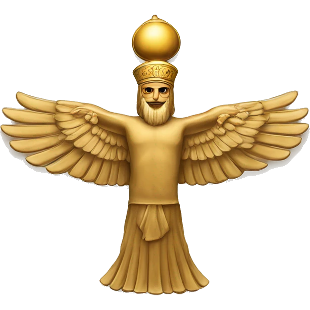 The Farvahar, is one of the best-known symbols of Zoroastrianism, an Iranian religion. There are various interpretations of what the Faravahar symbolizes emoji
