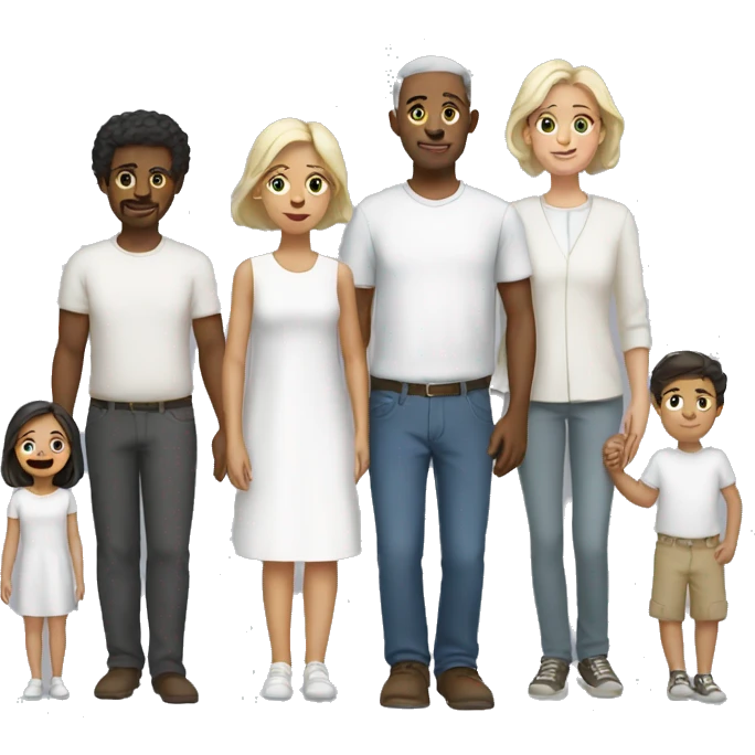 All white family emoji
