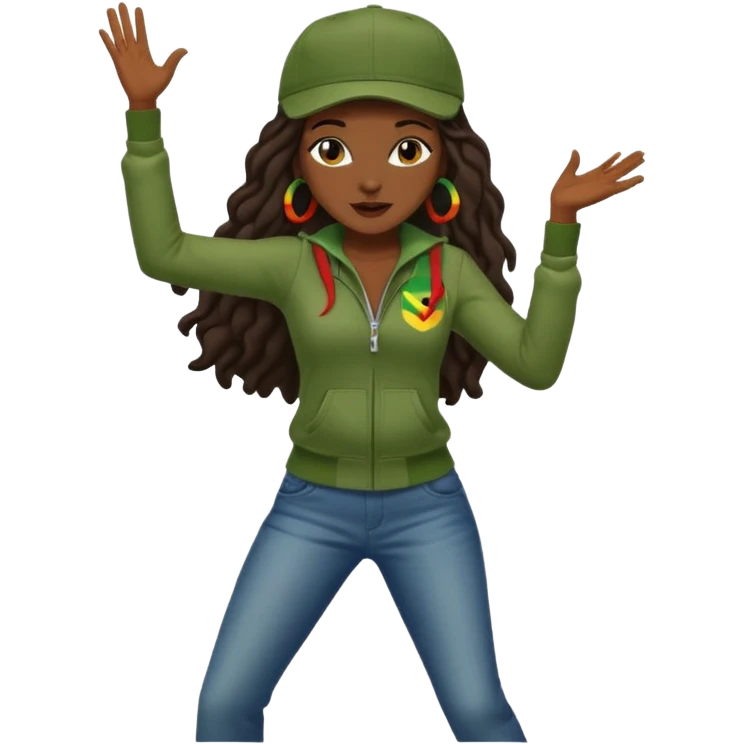 reggae femme   casquette danse  emoji