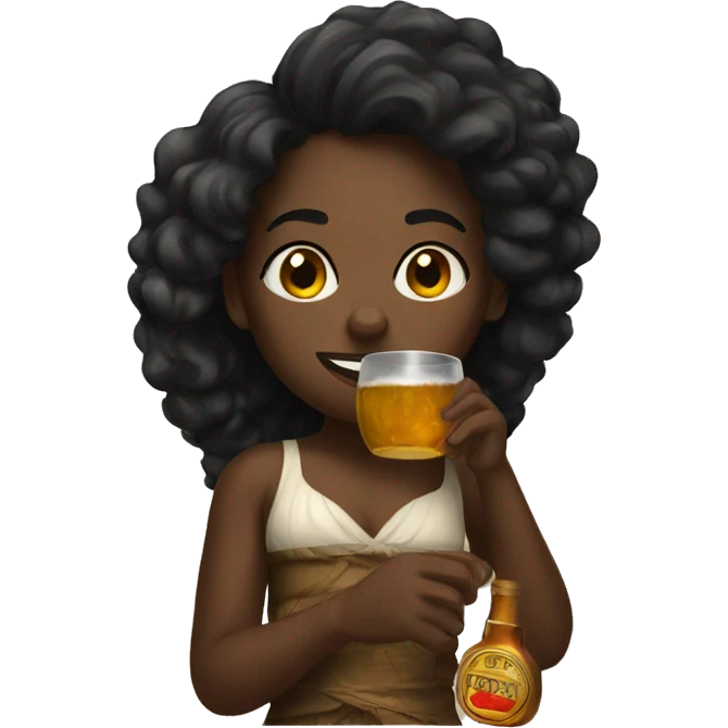 black girl drinking rum  emoji