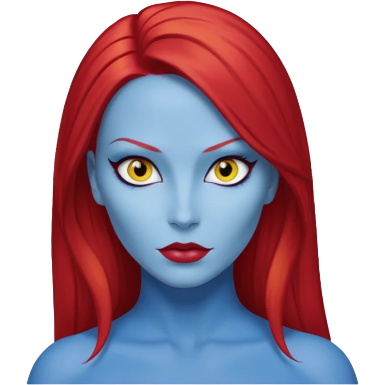  x-men mystique red sleek back hair yellow eye  emoji