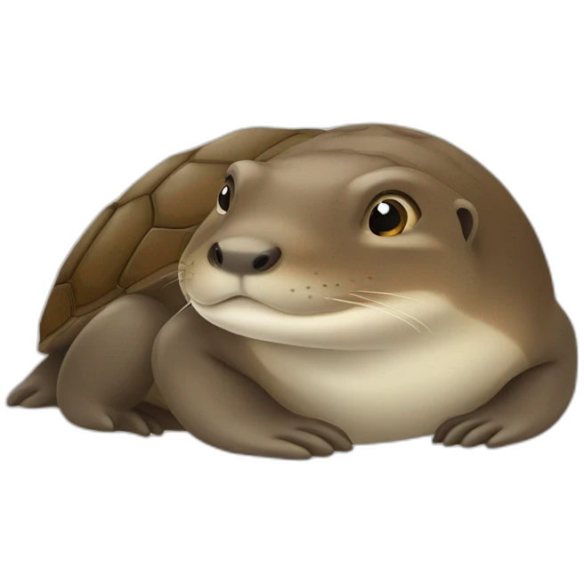 Loutre sur une tortue emoji