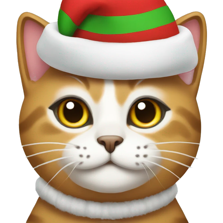 cat in a christmas hat emoji
