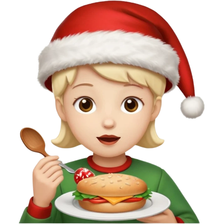 christmas character eating lunch emoji
