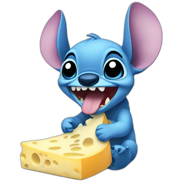 stich eating cheese emoji