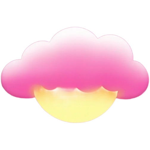 Light-pink Cloud with a hot pink sun behind it at the top emoji